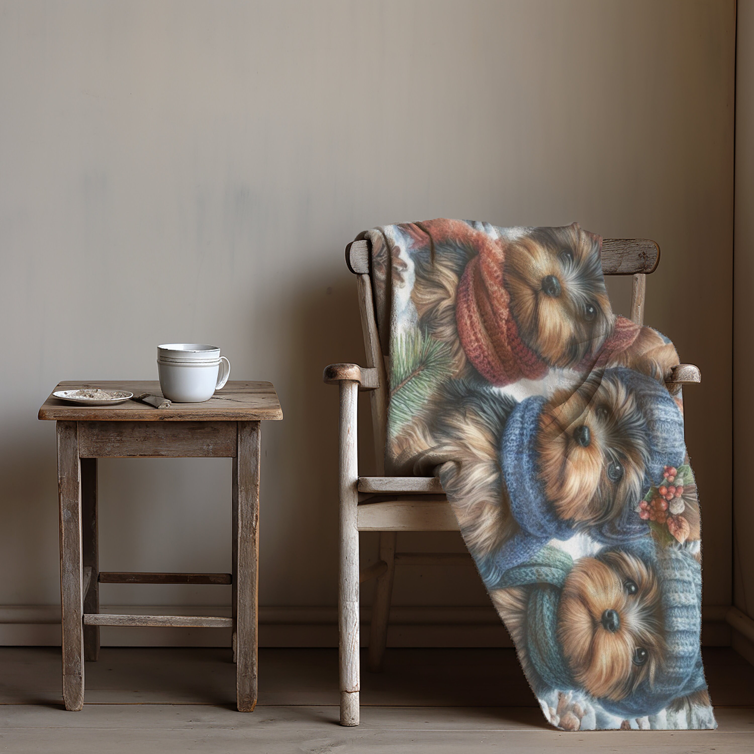 Yorkie Charm Quilted Blanket NCU0DV487