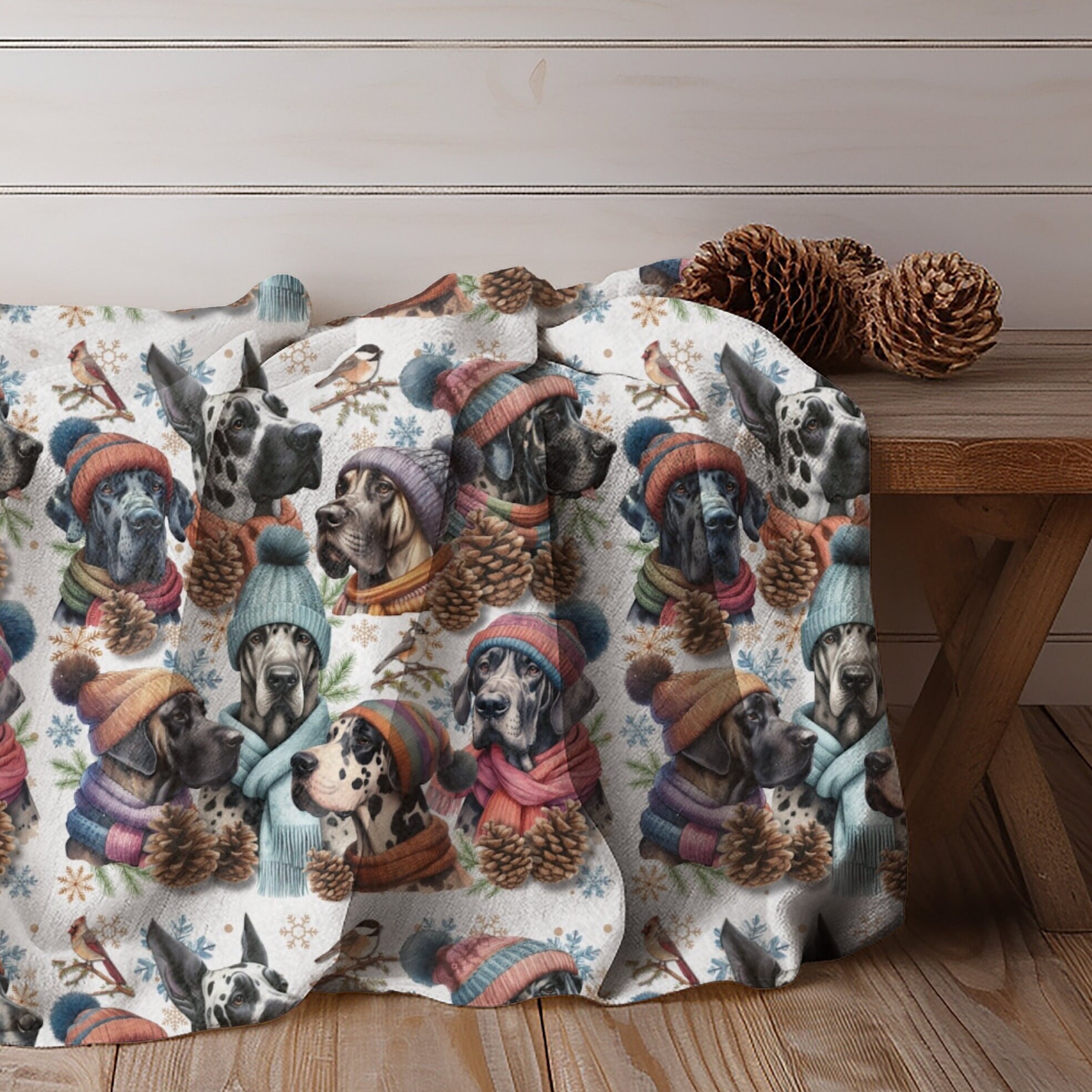 Great Dane Blanket for Great Dane Lover Gift Soft Velveteen Blanket