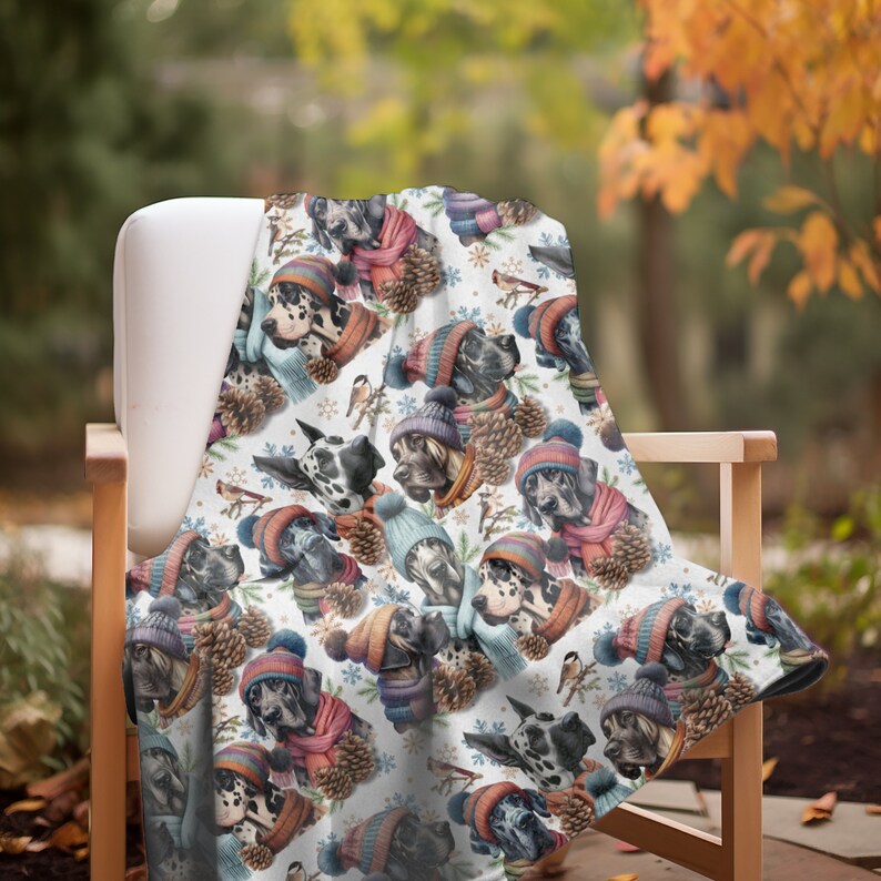 Great Dane Blanket for Great Dane Lover Gift Soft Velveteen Blanket