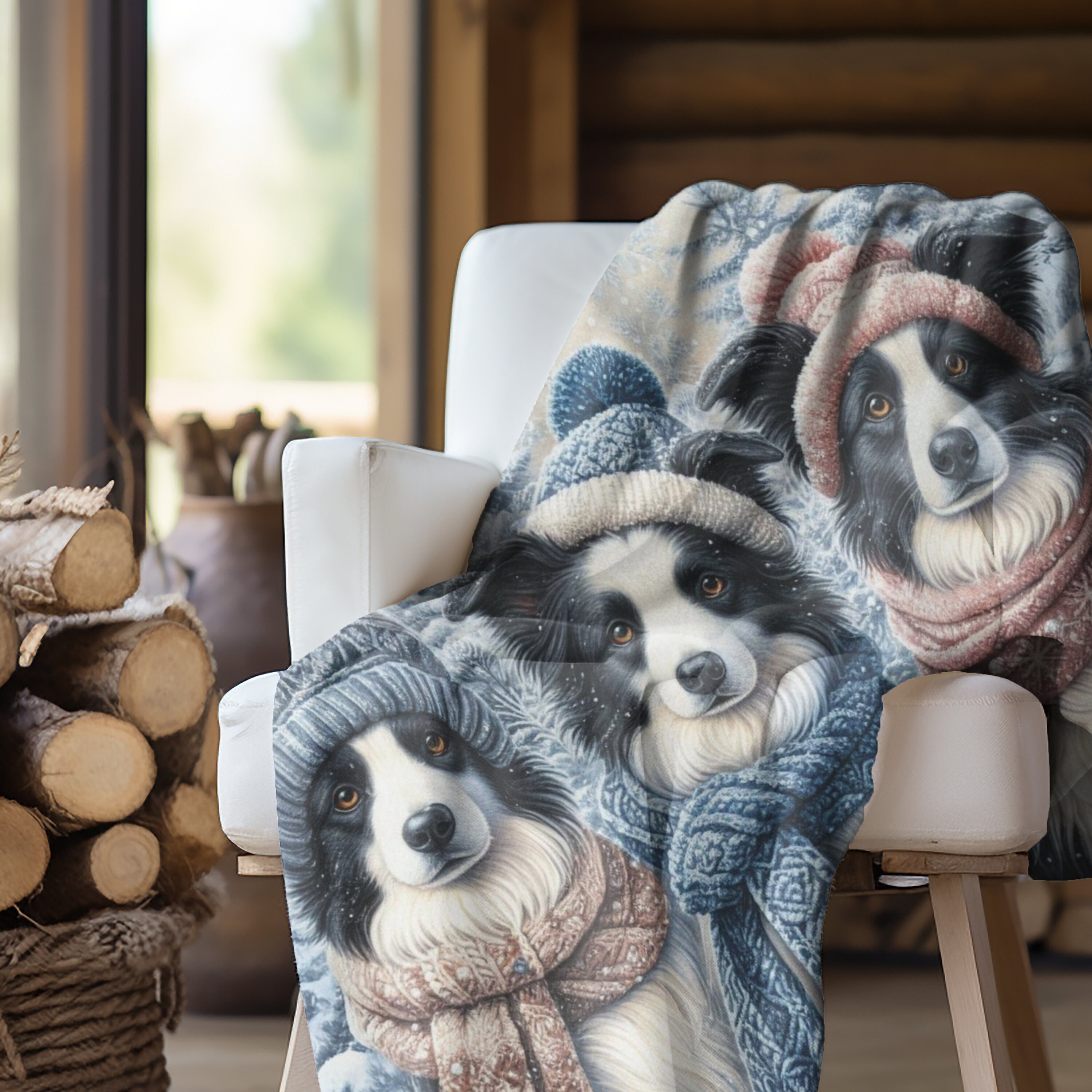 Border Collie Blanket for Border Collie Lover Gift Soft Fleece Blanket