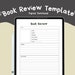 Book Review Digital Template, Book Review Tracker, Book Review Template ...