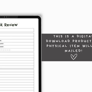Book Review Digital Template, Book Review Tracker, Book Review Template ...
