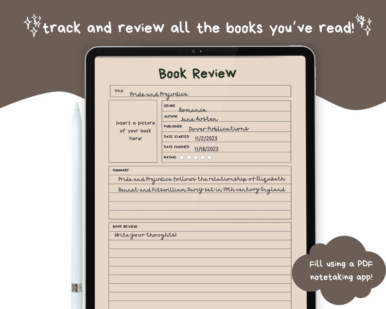 Book Review Digital Template, Book Review Tracker, Book Review Template Book Review Digital Template, Book Review Tracker, Book Review Template