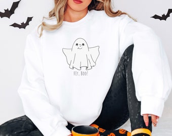 ヘイ、ブー！ゴースト | ハロウィン シャツ | かわいいハロウィン | レディース ハロウィン | 楽しいハロウィン | ハロウィン T シャツ | ゴースト シャツ | ゴースト ハロウィン