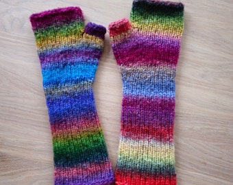 Mitaines en laine mérinos tricotées main