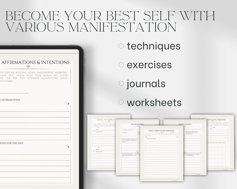 Manifestation Planner Printable | Digital Vision Board | Daily ...