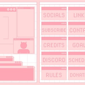 Browser Themed Stream Overlay Pack Twitch, YouTube (Pink Variant)