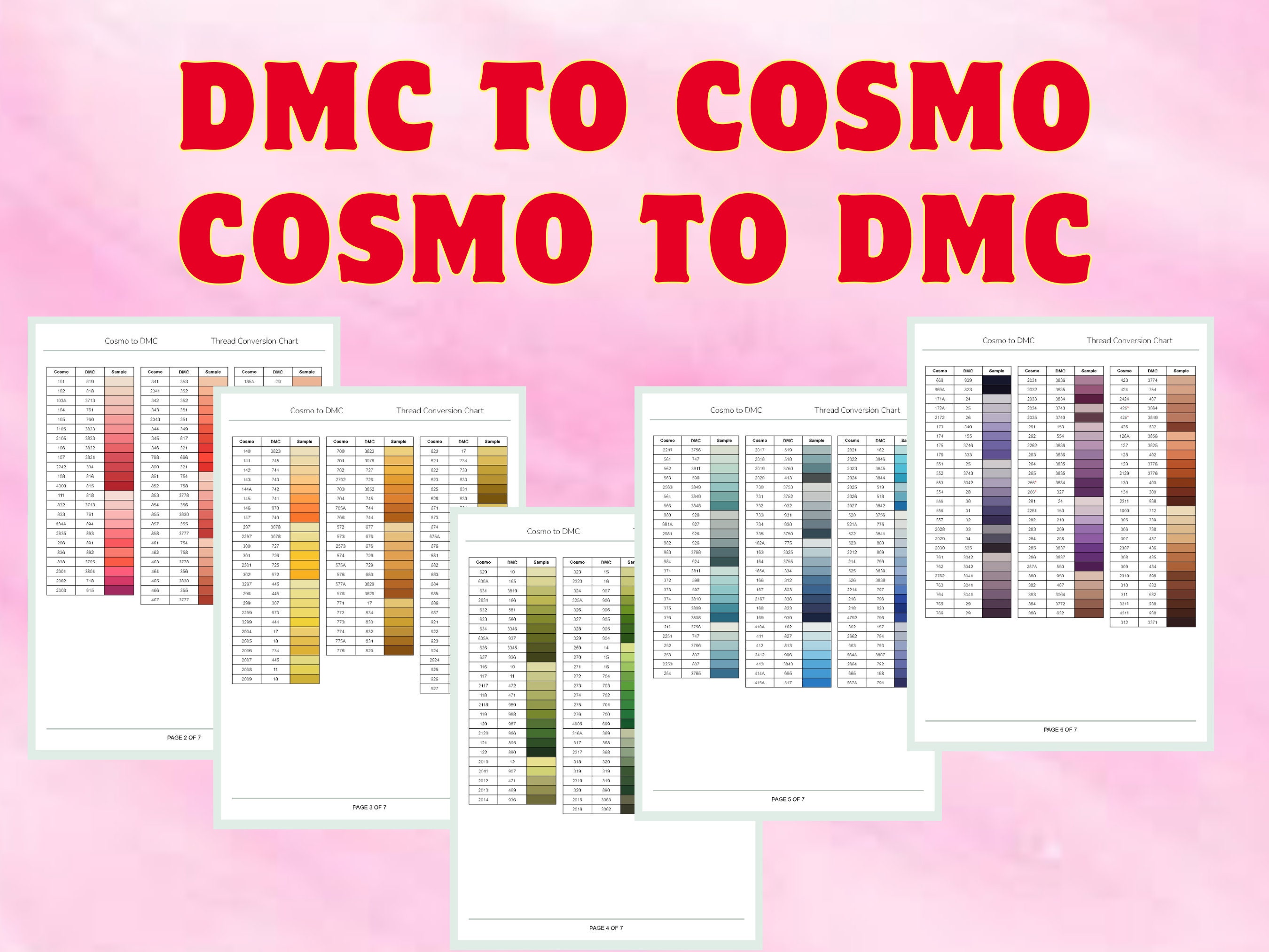 DMC to Cosmo Conversion Chart PDF Instant Download 2024 New - Etsy