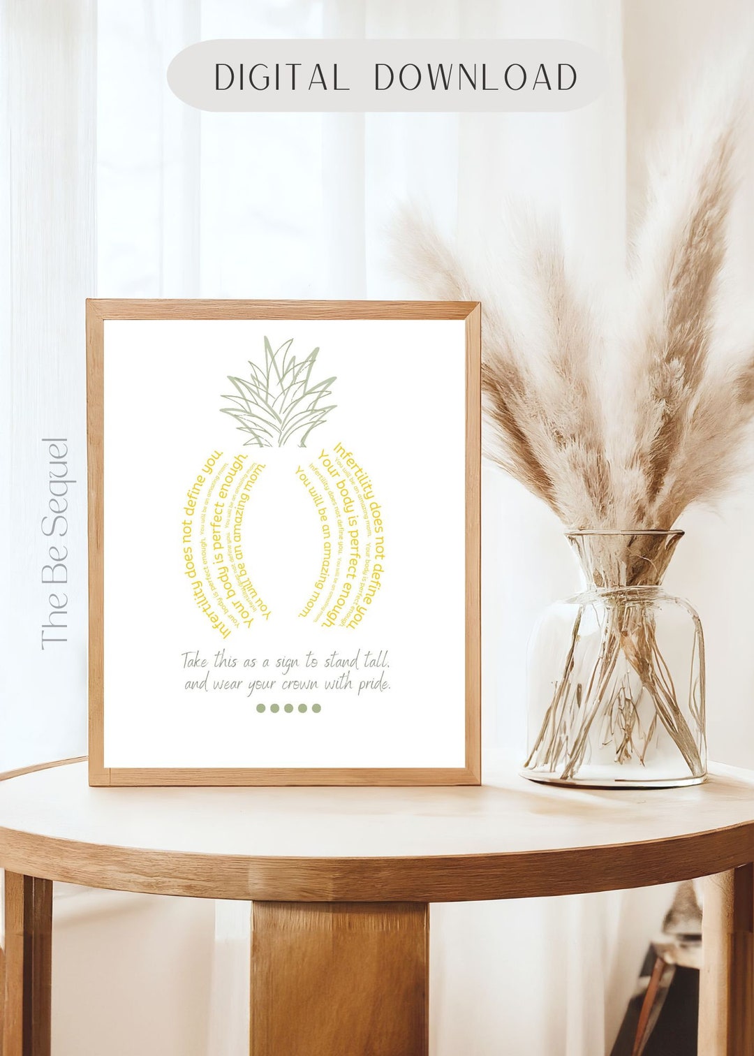 Image showcasing Pineapple Infertility Support Wall Art, Fertility Journey Print, Trying ...