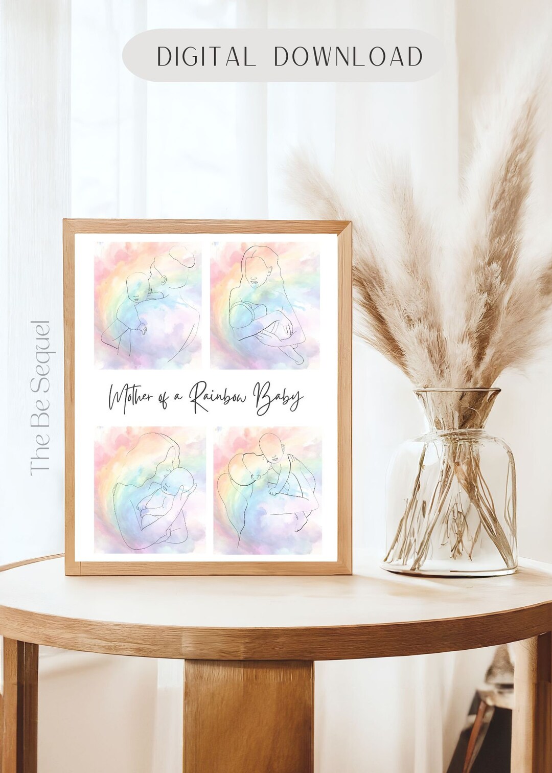 Rainbow Baby Gift for Mom, Mother of a Rainbow Baby, Miscarriage Art