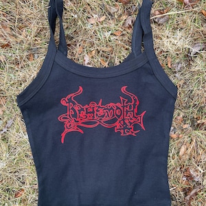 Behemoth Death Black Metal Logo Cropped Tank Top | Handmade Band-Inspired Shirt