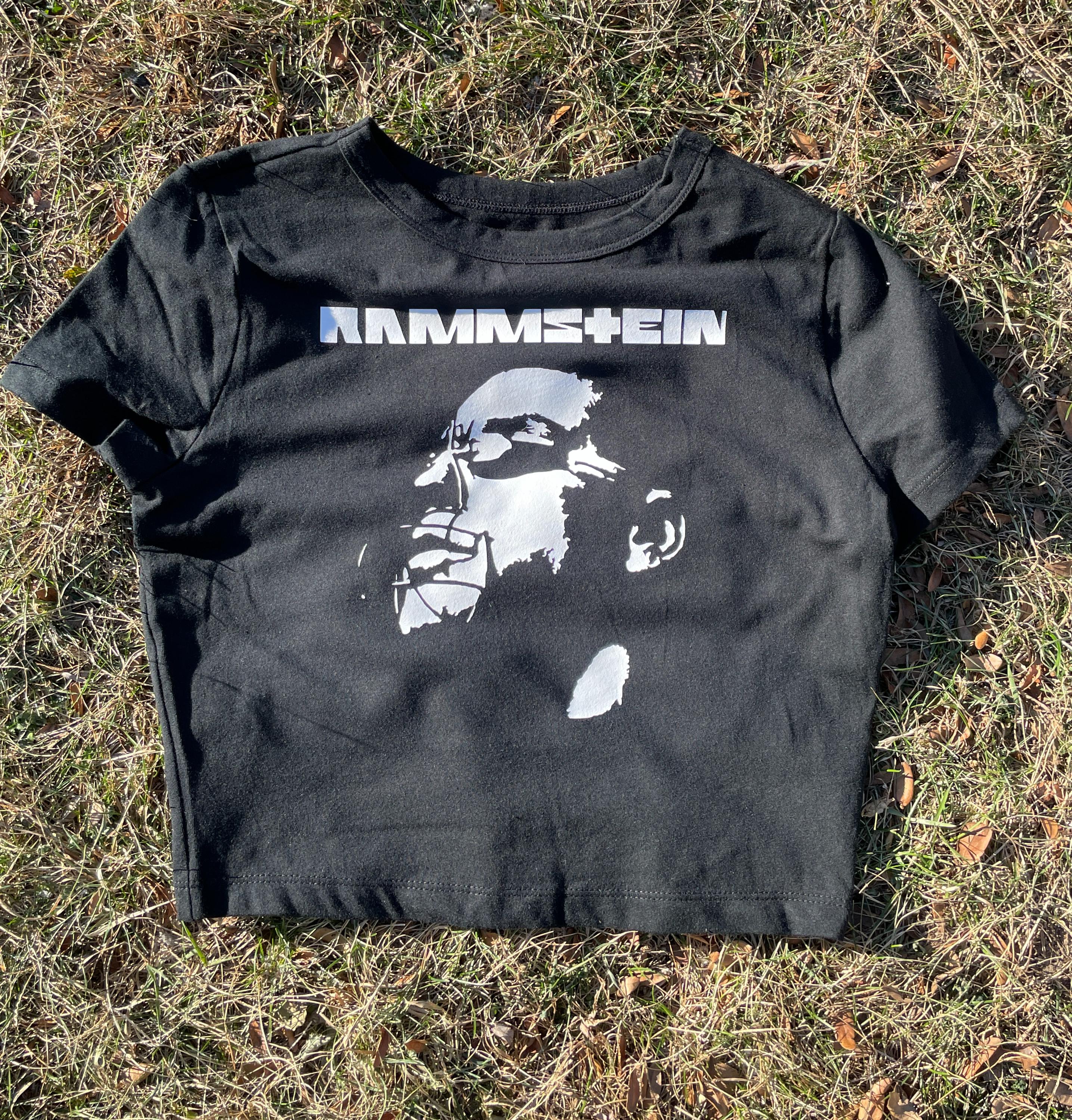 Rammstein Industrial Metal Cropped Tee | Handmade Band-inspired