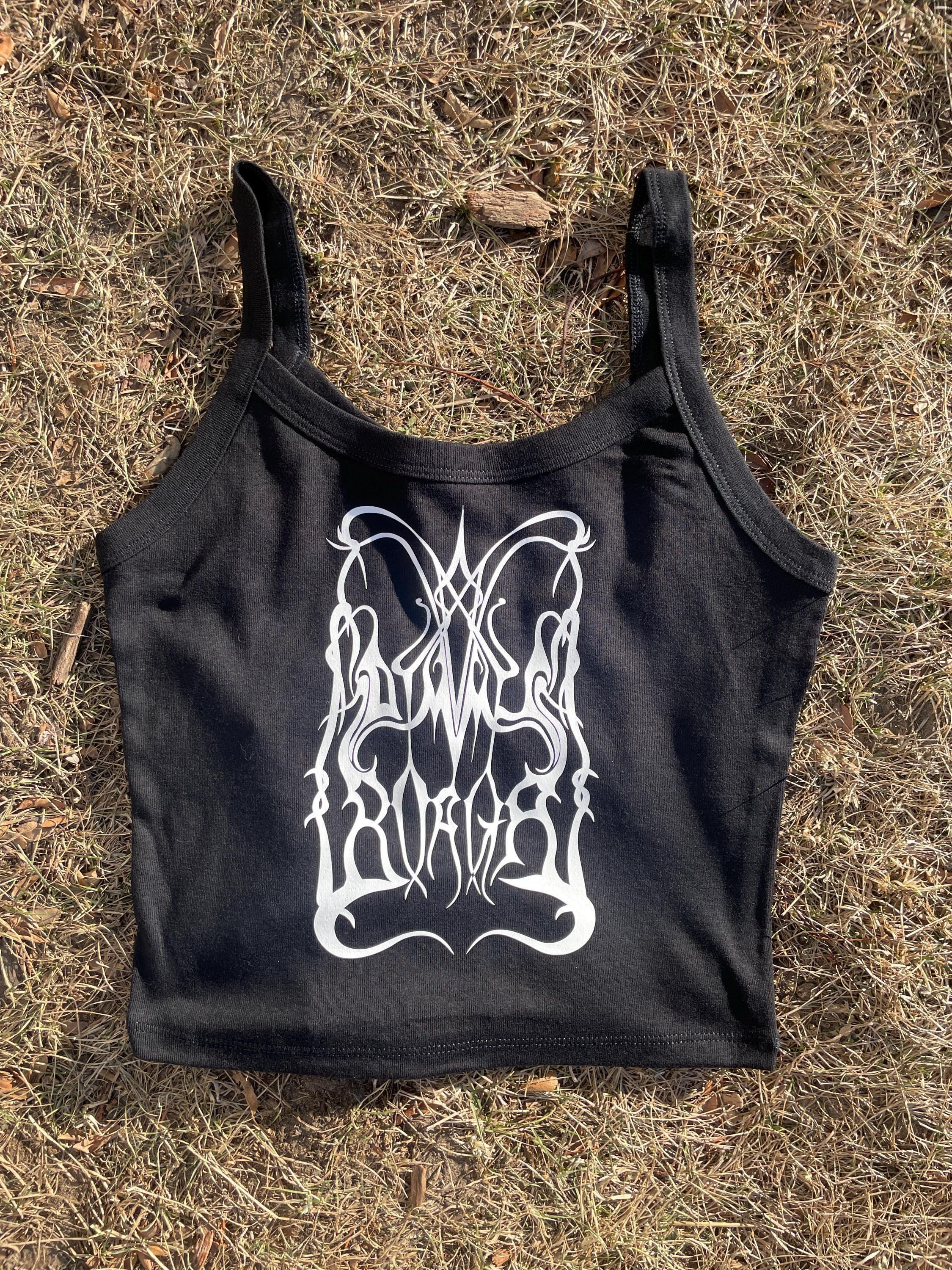 Dimmu Borgir ブラック シンフォニックメタルロゴ クロップドタンク