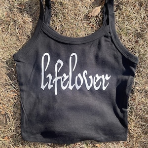Lifelover Black Metal DSBM Logo Cropped Tank Top | Handmade Band-Inspired Shirt