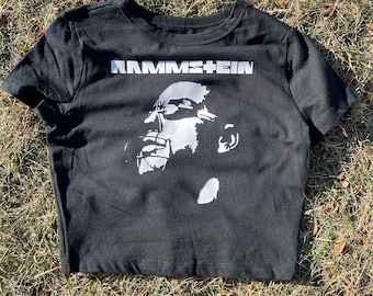 Rammstein Industrial Metal Cropped Tee | Handmade Band-inspired