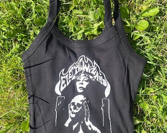Canotta Electric Wizard Doom Metal / Top Stoner Metal fatto a mano / Outfit per festival alternativi e concerti / Opzioni personalizzate di glitter e colore