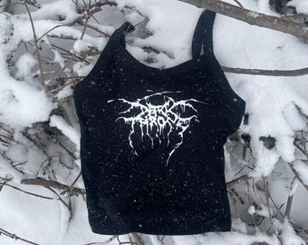 Darkthrone | Black Metal | Death Metal | Handmade Black Cropped Metal Logo Tank Top