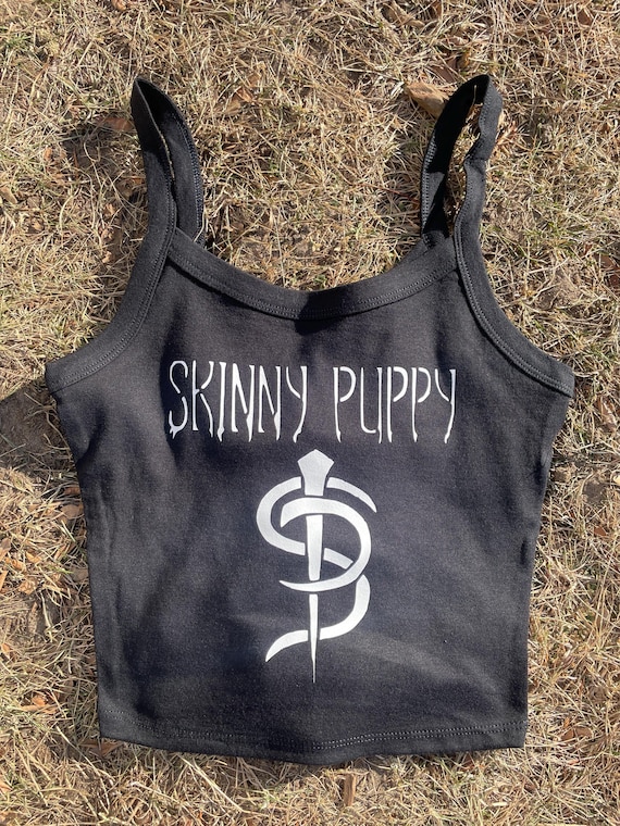Skinny Puppy Industrial Metal EBM Logo Cropped Tank Top | Handmade Band-Inspired Shirt