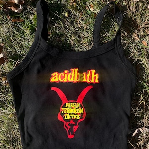 Acid Bath Paegan Tactics Heavy Sludge Doom Metal Logo Cropped Tank Top | Handmade Band-Inspired Shirt