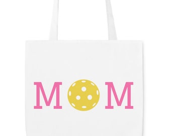 Pickleball Mom Mother's Day Canvas Tote Bag Gift for Mom Sister Daughter Friend Player Team League Coach