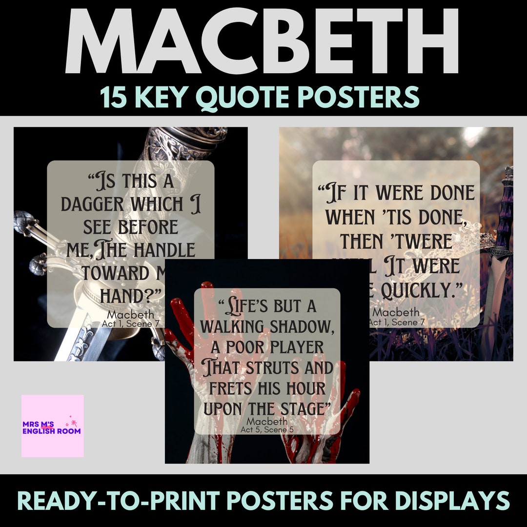 Macbeth Posters for Display, Shakespeare Quote Revision, Macbeth ...