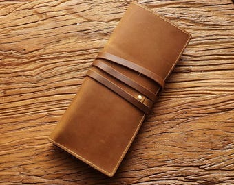 Estuche enrollable de cuero hecho a mano, estuche de cuero personalizado, estuche para herramientas, estuche para lápices y bolígrafos, organizador de herramientas para artistas, regalo perfecto para pintores