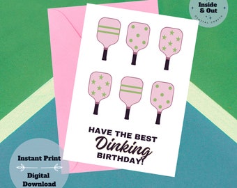 Printable Funny Pickleball Birthday Card - Serve Up Laughter, Instantly!