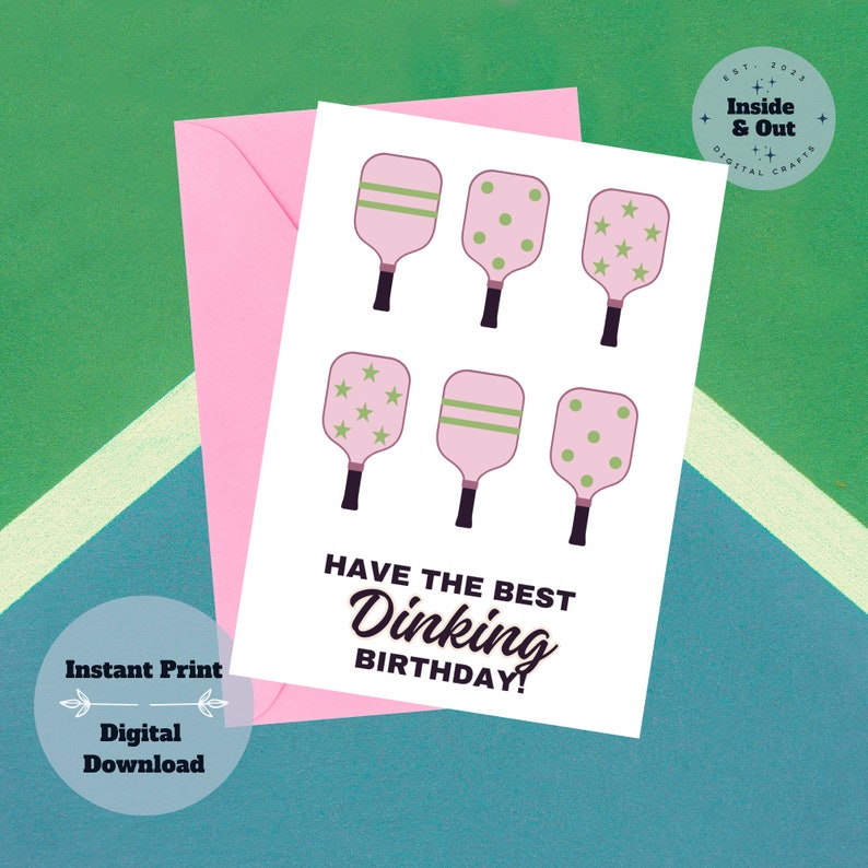 Printable Funny Pickleball Birthday Card Serve up Laughter Etsy