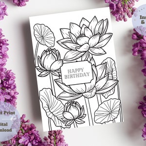 Druckbare Geburtstagskarte zum Ausmalen - Blühen Sie mit Kreativität auf!