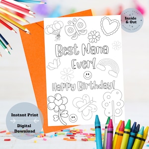 Printable Beste Nana aller Zeiten! Geburtstagskarte - Perfekte Geburtstagsüberraschung!