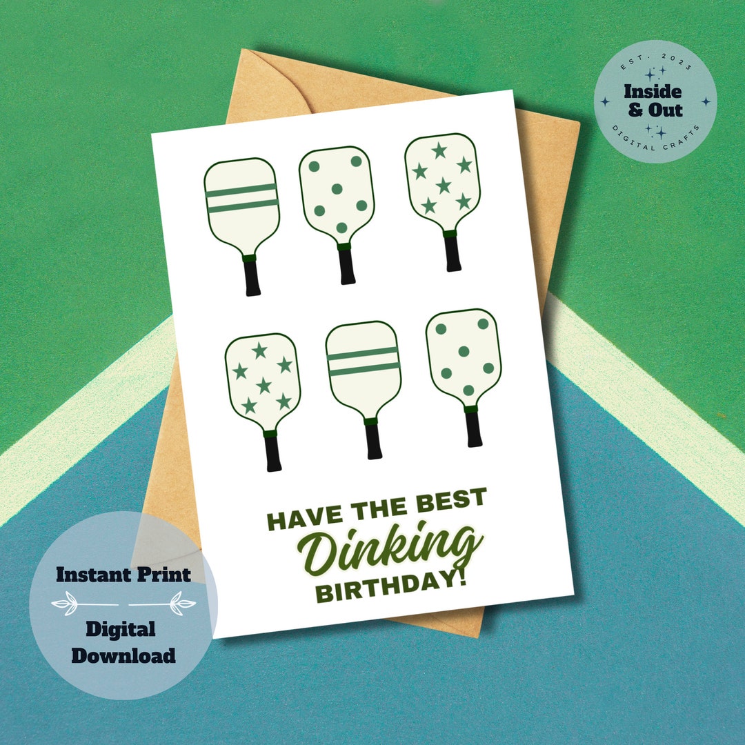 Printable Funny Pickleball Birthday Card - A Smash Hit of Humor