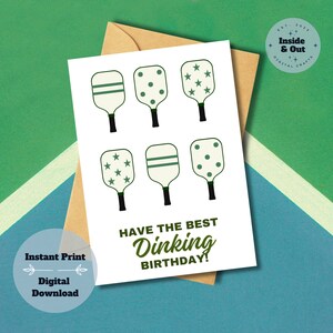 Printable Funny Pickleball Birthday Card - A Smash Hit of Humor, Instantly Yours!
