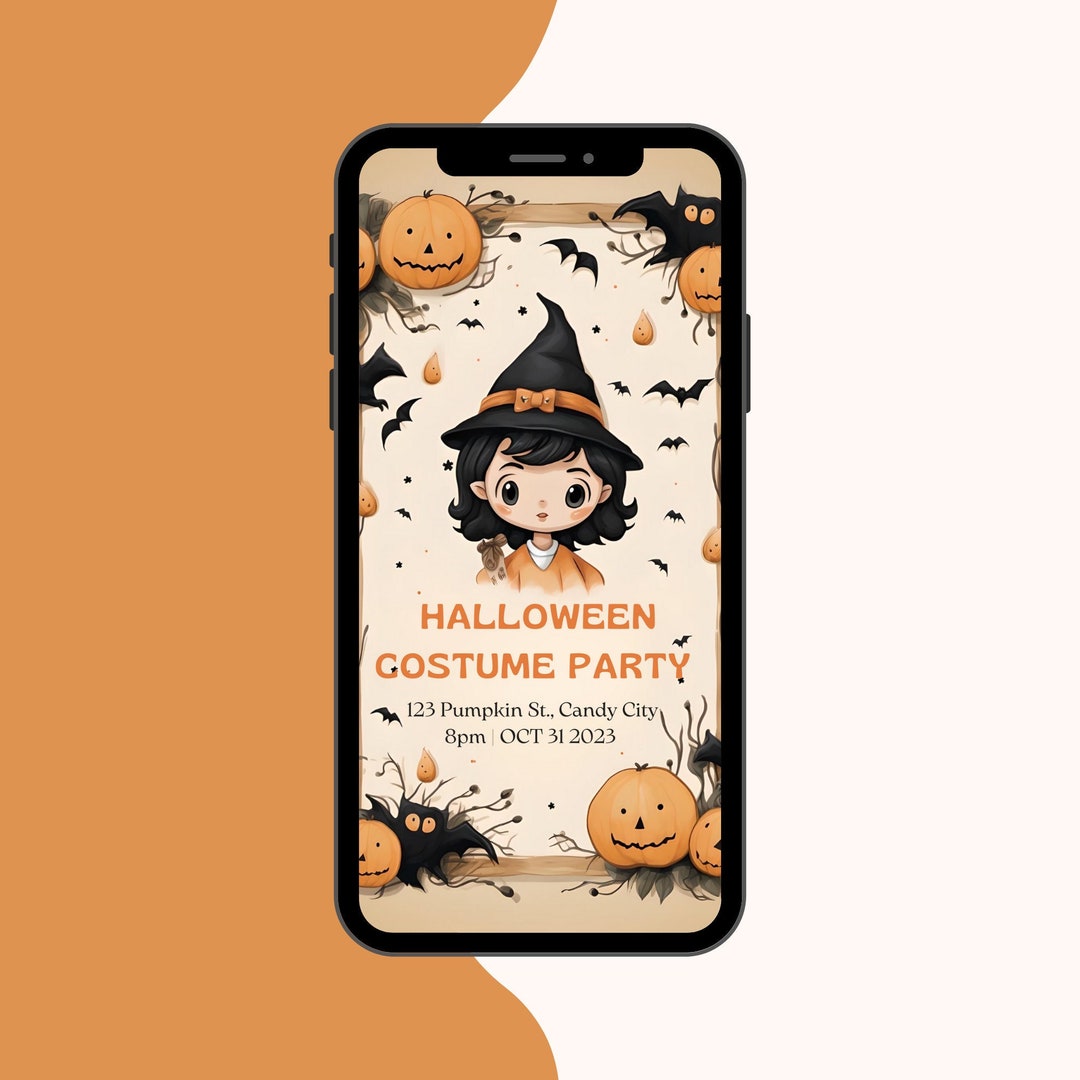 Canva Halloween Party Invitation Customizable Halloween Invite Etsy