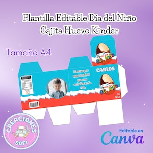 Editable Template in Canva Children's Day Kinder Egg Box