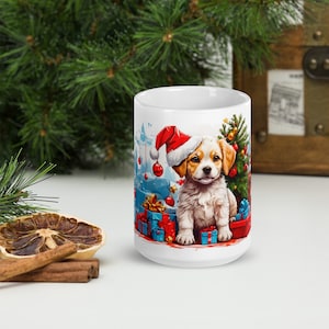 Mug &#39;Journey into Christmas Tale: Puppy by the Festive Tree&#39;