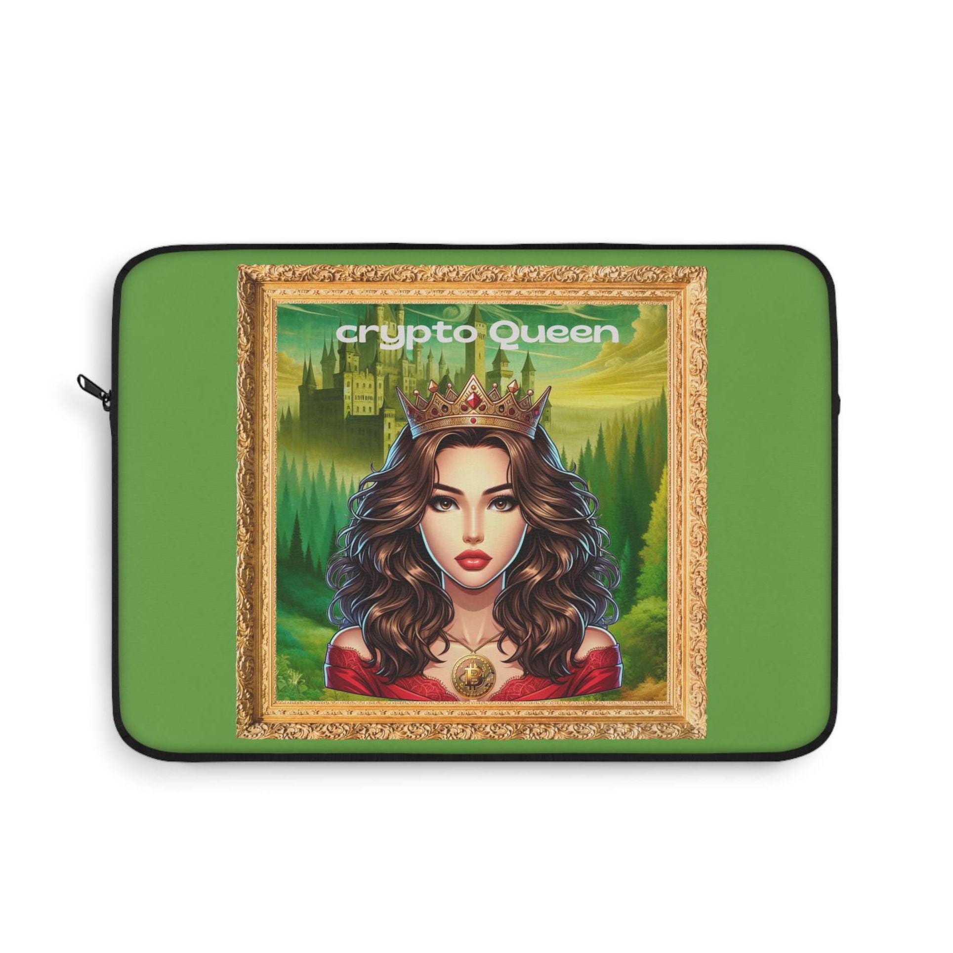 Crypto Queen Laptop Sleeve With Bitcoin Necklace Crown Design, Elegant Lap  Top Cover 4 Modern Cryptocurrency Lovers, Lime Green + Black Case - Etsy UK