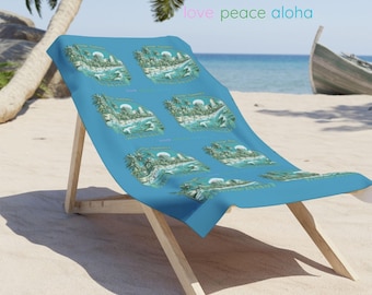 Vintage Florida Beach Towel: Soft Cotton, Durable Polyester