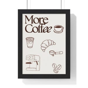 Coffee Lovers Vertical Framed Poster, Home Decor, Coffee Print, Kitchen Wall Art, Gift for Coffee Enthusiasts, Espresso Art