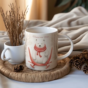 New Year Bear Mug, New Year Gift, Coffee Mug