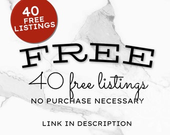 Free 40 listings for NEW shops. The link is in the description! Please  do not purchase from this listing!