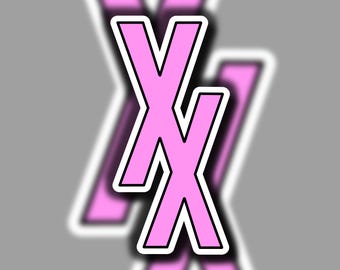 XX Sticker Pink MGK Machine Gun Kelly Merch Double Xs Tickets To My Downfall Everyone Stand Together Decal EST Gift For Him Her Musician