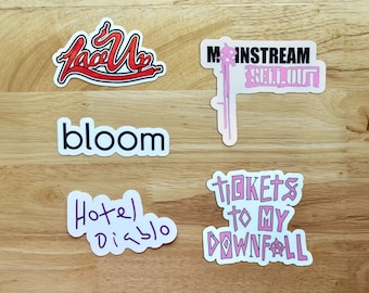 Machine Gun Kelly Stickers Album Cover Art Decal Set Lace Up, Bloom, Hotel Diablo, Tickets To My Downfall, Mainstream Sellout MGK Merch