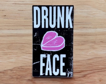 Drunk Face MGK Sticker Machine Gun Kelly Merch Tickets To My Downfall Decal Grunge EST Punk Band Inspired Emo Gothic Design Gift For Him Her