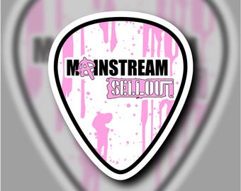 Mainstream Sellout Guitar Pick Sticker MGK Machine Gun Kelly Merch Album Decal EST Punk Band Inspired Musician Music Design Gift For Him Her