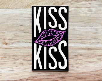 Kiss Kiss Machine Gun Kelly Sticker Tickets To My Downfall Decal MGK Merch EST Punk Band Inspired Graphic Emo Gothic Design Gift For Him Her