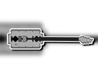 Machine Gun Kelly Razor Blade Guitar Sticker MGK Decal Merch EST Punk Band Inspired Graphic Emo Gothic Design Gift For Him Her