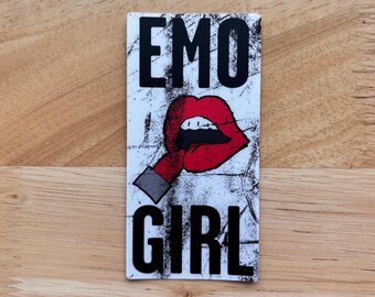 Emo Girl MGK Sticker Machine Gun Kelly Merch Mainstream Sellout Decal Grunge XX EST Punk Band Inspired Emo Gothic Design Gift For Him Her