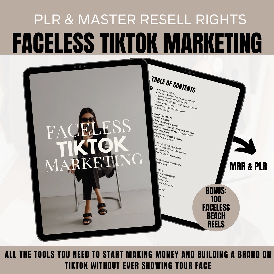 Faceless Tiktok Marketing Guide | With Master Resell Rights | Ebook ...