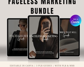 Faceless Digital Marketing Bundle, complete with Master Resell Rights (MRR) and Private Label Rights (PLR) - Done-for-You (DFY) eBooks.