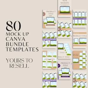 80 Mock Up Bundle With MASTER RESELL RIGHTS, Templates For Social Media, Canva Template, iPhone Mockup, Laptop Mockup Template, Marketing